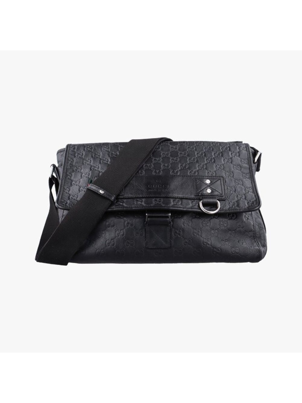 Gucci Guccissima Messenger Black Leather